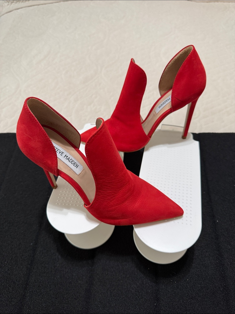 Steve Madden Red Suede Pointed-Toe Slip-On Heels 7.5